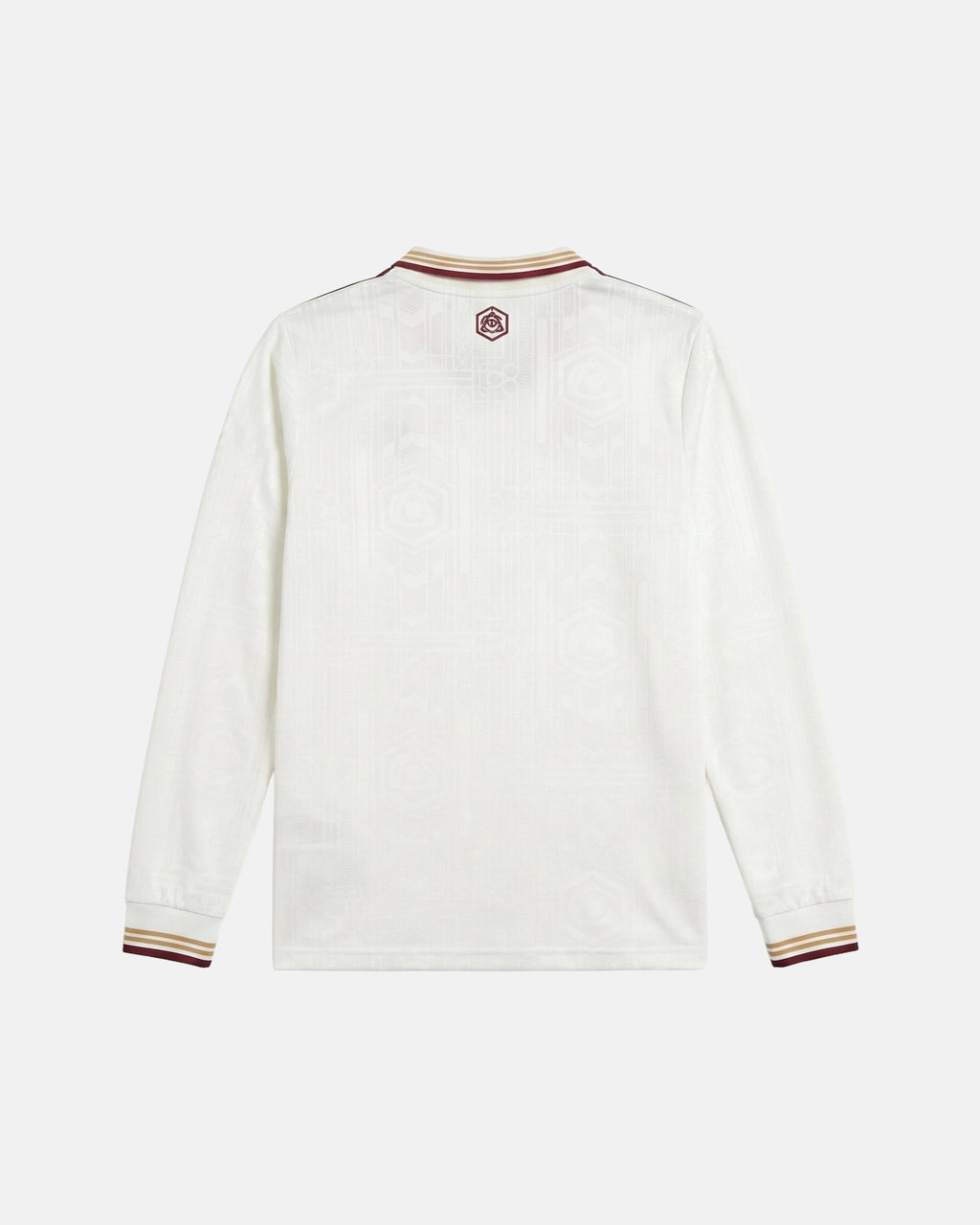 Arsenal embroidered white long sleeves jersey back view — limited edition handcrafted in Paris and Versailles — VOLTA