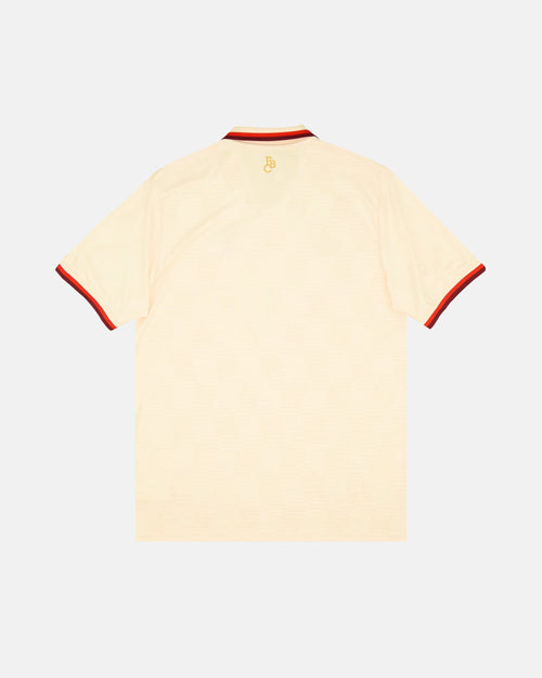 Bayern Munich embroidered cream white concept jersey back view — limited edition handcrafted in Paris and Versailles — VOLTA Bavarian Folk Edition