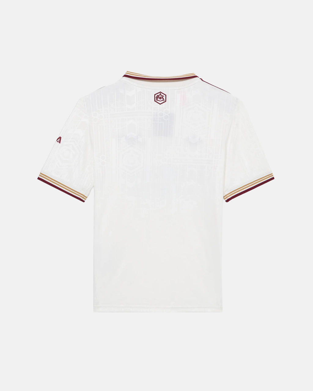 Arsenal embroidered white jersey back view — limited edition handcrafted in Paris and Versailles — VOLTA