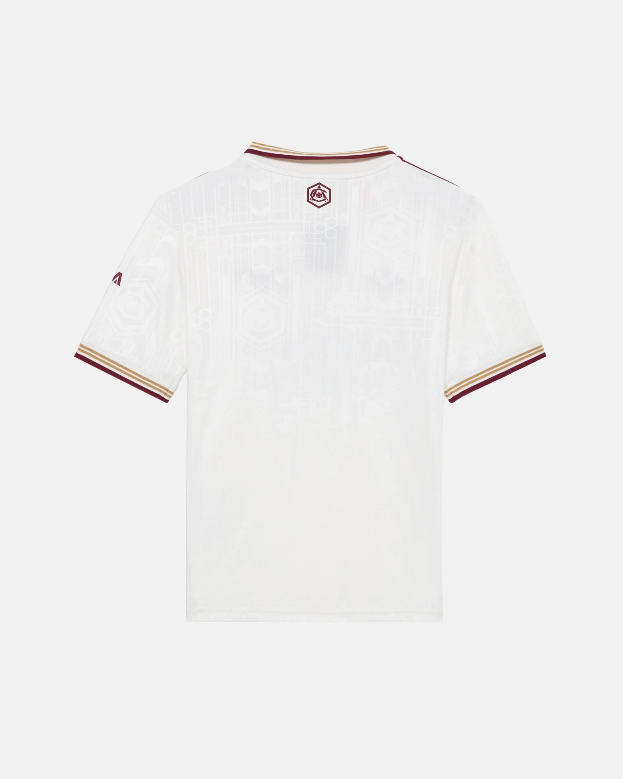 Arsenal embroidered white jersey back view — limited edition handcrafted in Paris and Versailles — VOLTA