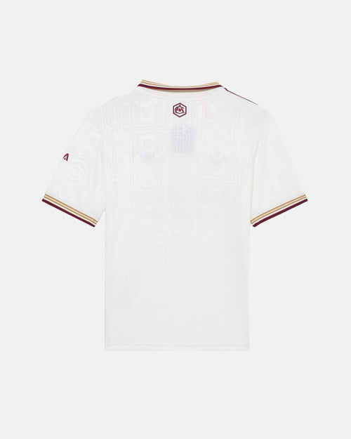 Arsenal embroidered white jersey back view — limited edition handcrafted in Paris and Versailles — VOLTA