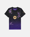 Black and purple gradient Barcelona jersey hand-embroidered with violet flowers – VOLTA ‘Violeta Nocturna’ Edition