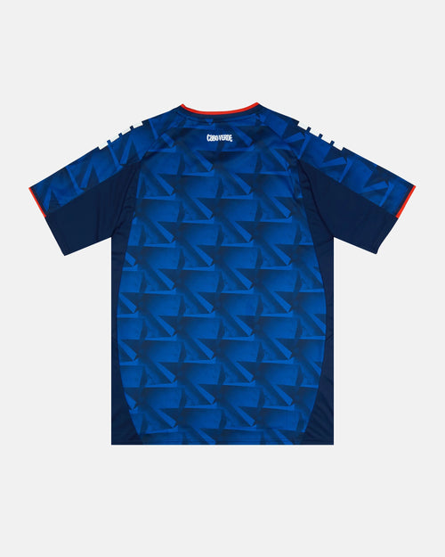 Cape Verde 'Blue Shark' Edition hand-embroidered concept football jersey back view — VOLTA Paris