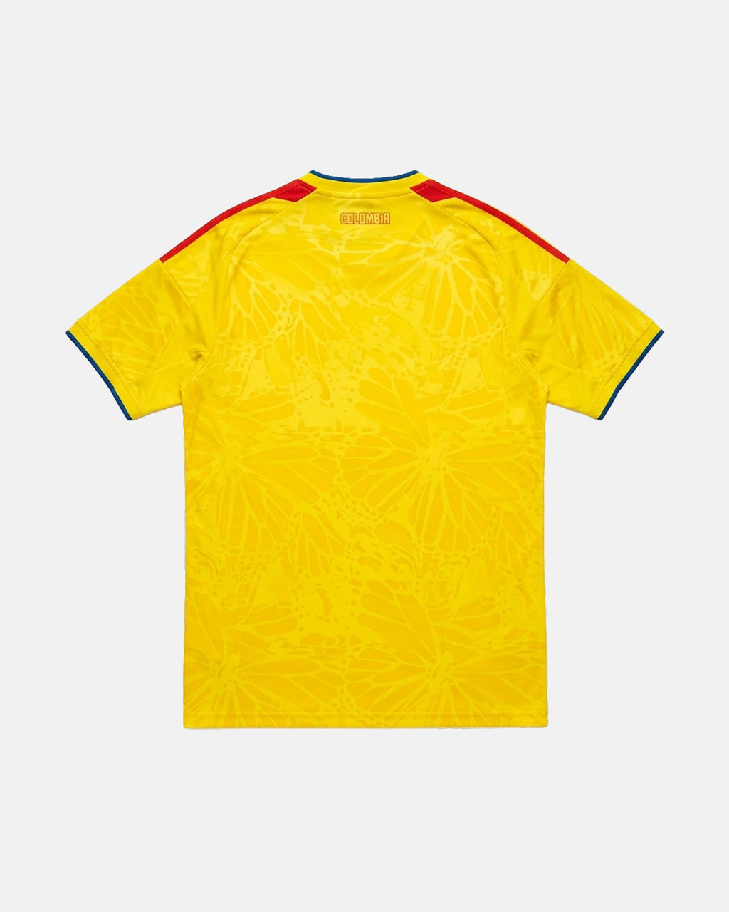 Colombia 'Mariposa' Edition hand-embroidered concept football jersey back view — VOLTA Paris