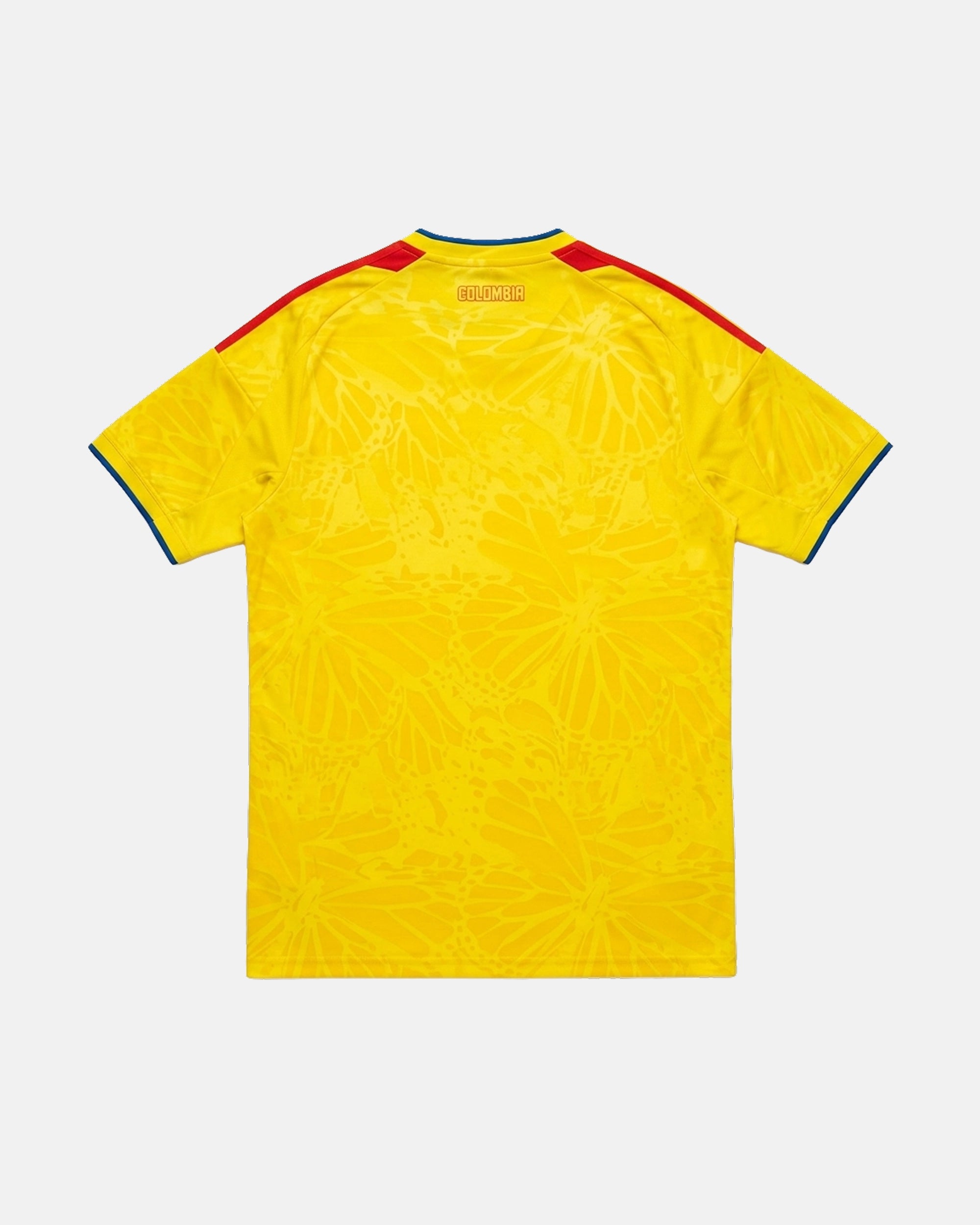 Colombia 'Mariposa' Edition hand-embroidered concept football jersey back view — VOLTA Paris