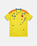 Colombia 'Mariposa' Edition hand-embroidered concept football jersey front view — VOLTA Paris