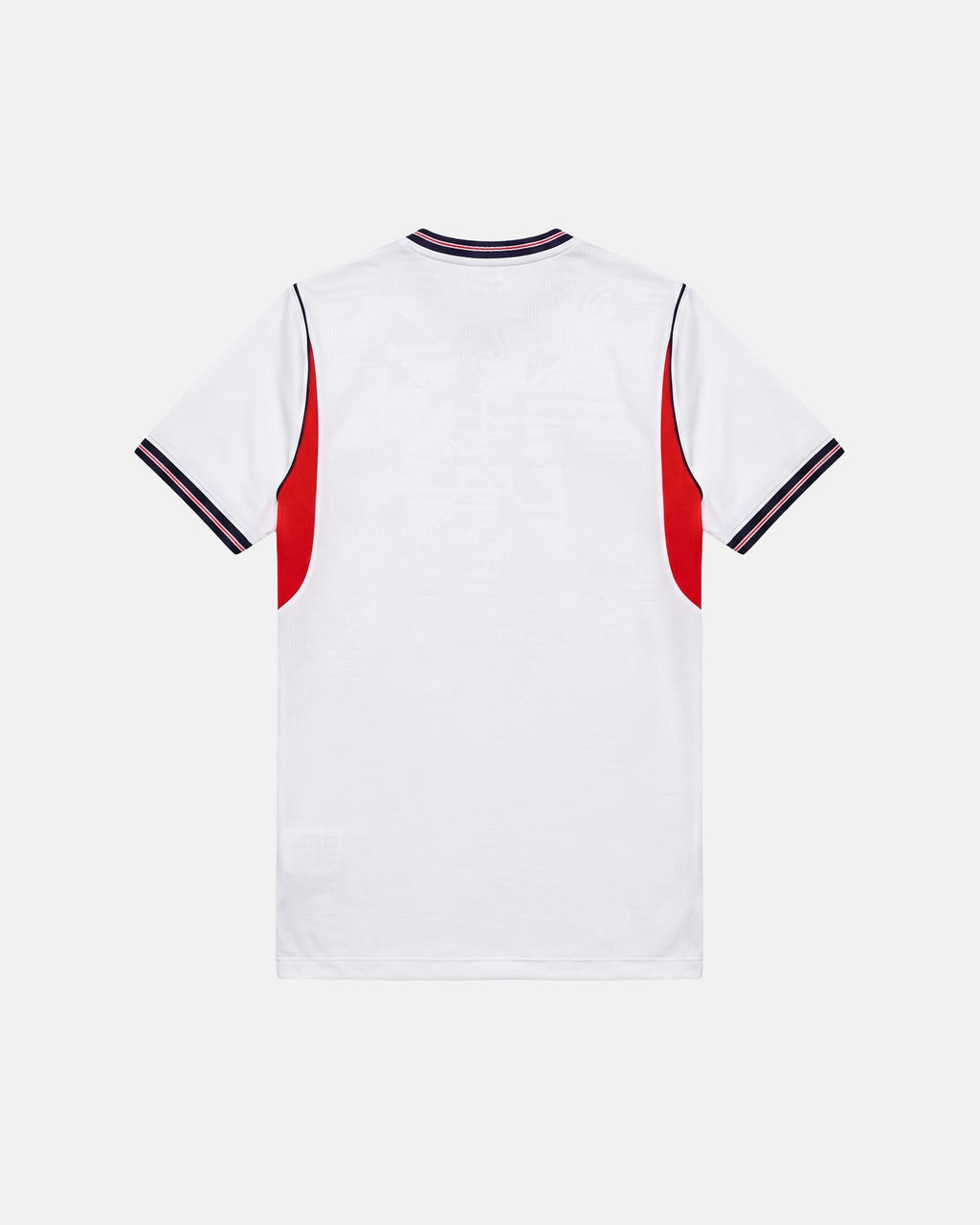 England embroidered white concept jersey back view — limited edition handcrafted in Paris and Versailles — VOLTA Happy and Glorious Edition