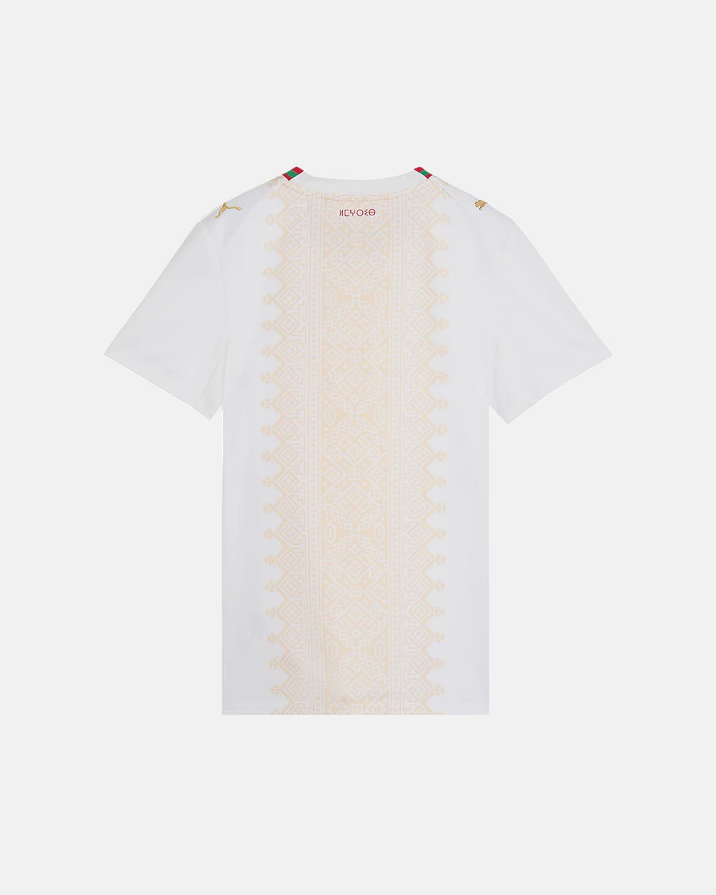 Morocco 'Atlas Rose' Edition hand-embroidered away concept football jersey back view — VOLTA Paris
