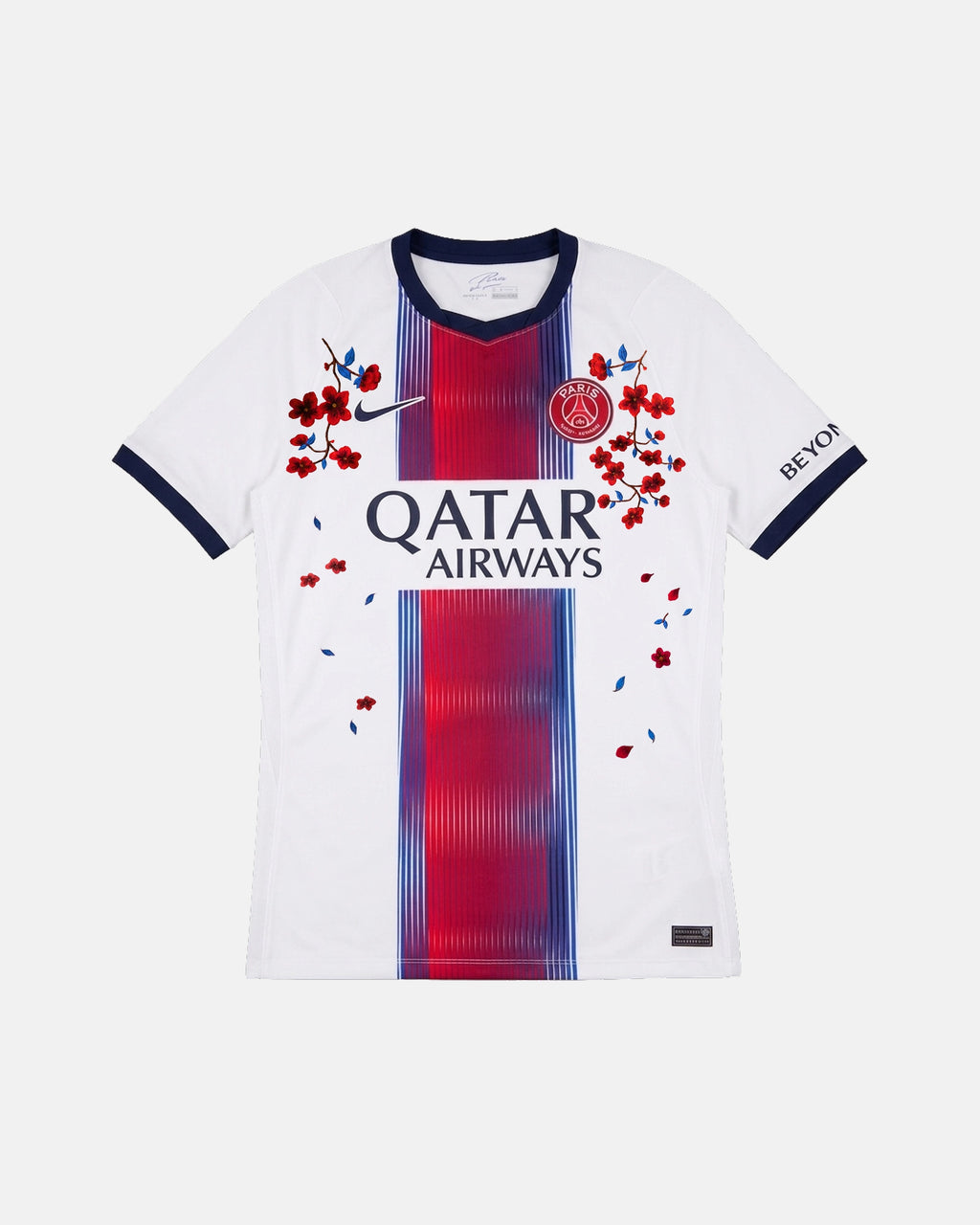PSG 'Sang Bleu' Edition hand-embroidered away concept football jersey front view — VOLTA Paris